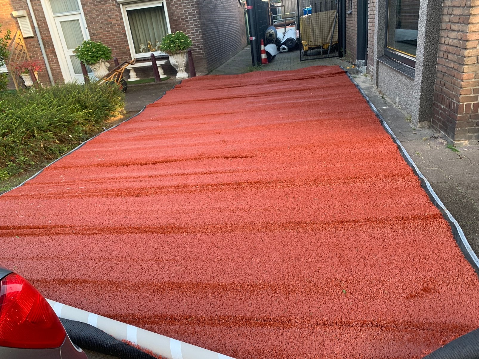 Rood / oranje kunstgras WK voetbal tuin camping zwembad, Tuin en Terras, Gras en Kunstgras, Ophalen, Nieuw, 20 m² of meer, Kunstgras