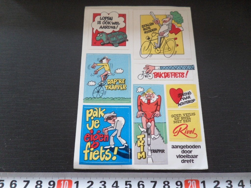 sticker set strip fiets rivel stalen ros ridder, Ophalen, Zo goed als nieuw