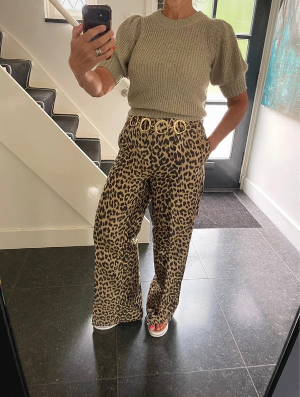 Co’couture, NIEUWE prachtige leopard broek, wijde pijp, M/L, Maat 38/40 (M), Meerkleurig, Nieuw, Ophalen of Verzenden