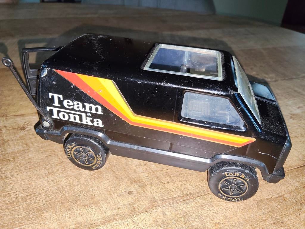Vintage Team Tonka busje - Zwart met strepen, Ophalen of Verzenden, Gebruikt