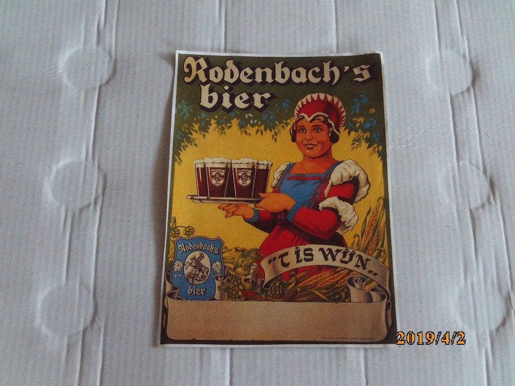 advertentie rodenbach's bier, Verzamelen, Ophalen of Verzenden, Gebruikt, Overige typen