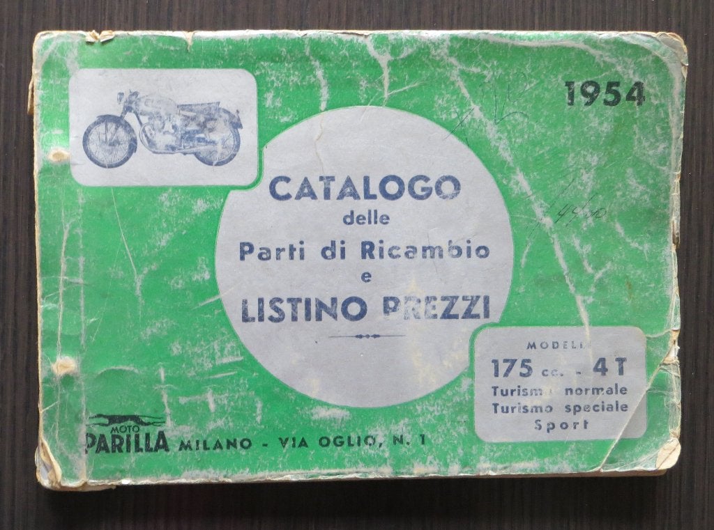 Parilla 175 Turismo - Onderdelenboek + prijslijst - 1954, Motoren, Verzenden, Overige merken