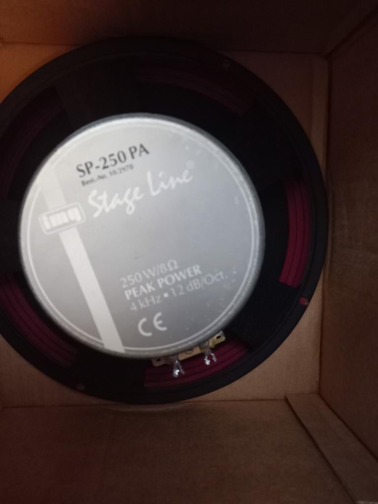 Te koop 2x 250 watt woofer stage line, Ophalen of Verzenden, Gebruikt, Minder dan 500 watt