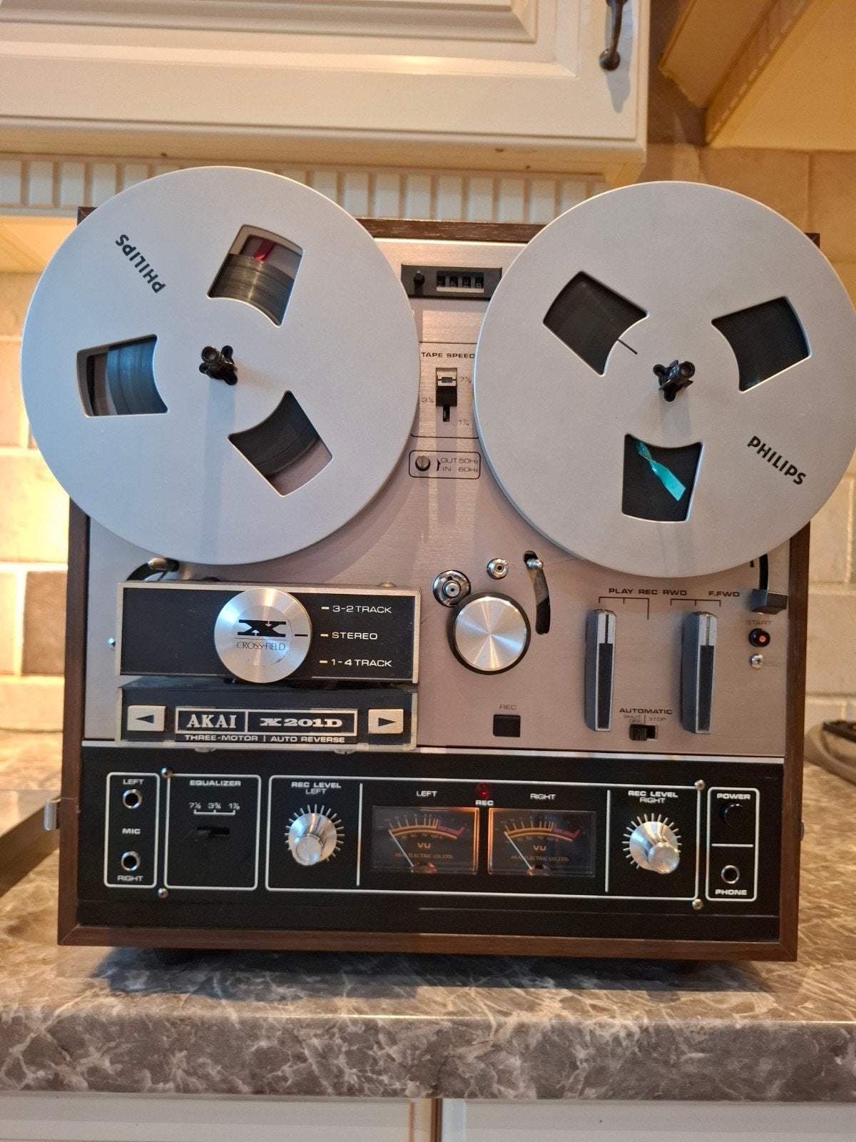 Prachtige Akai X-201D - 3 Motors - Autoreverse & 2  spoelen, Audio, Tv en Foto, Bandrecorders, Ophalen of Verzenden, Bandrecorder