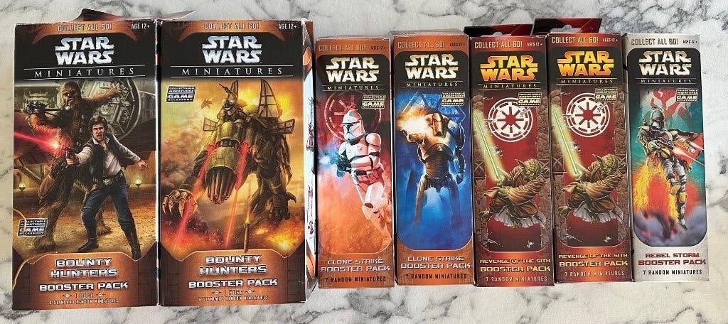 Star Wars Miniatures WotC Booster Lot 7 Packs, Ophalen of Verzenden, Zo goed als nieuw, Actiefiguurtje