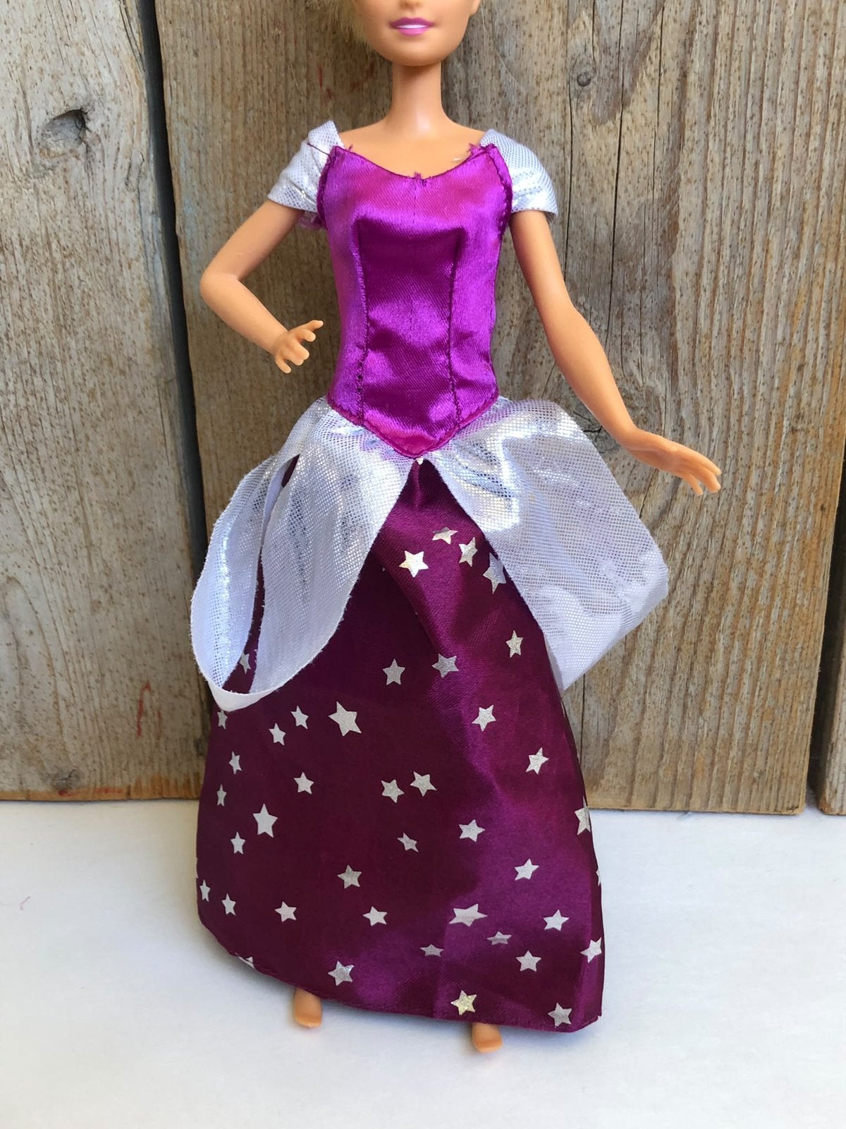 Paars gala prinsessen jurk voor Barbie, Ophalen of Verzenden, Zo goed als nieuw, Barbie