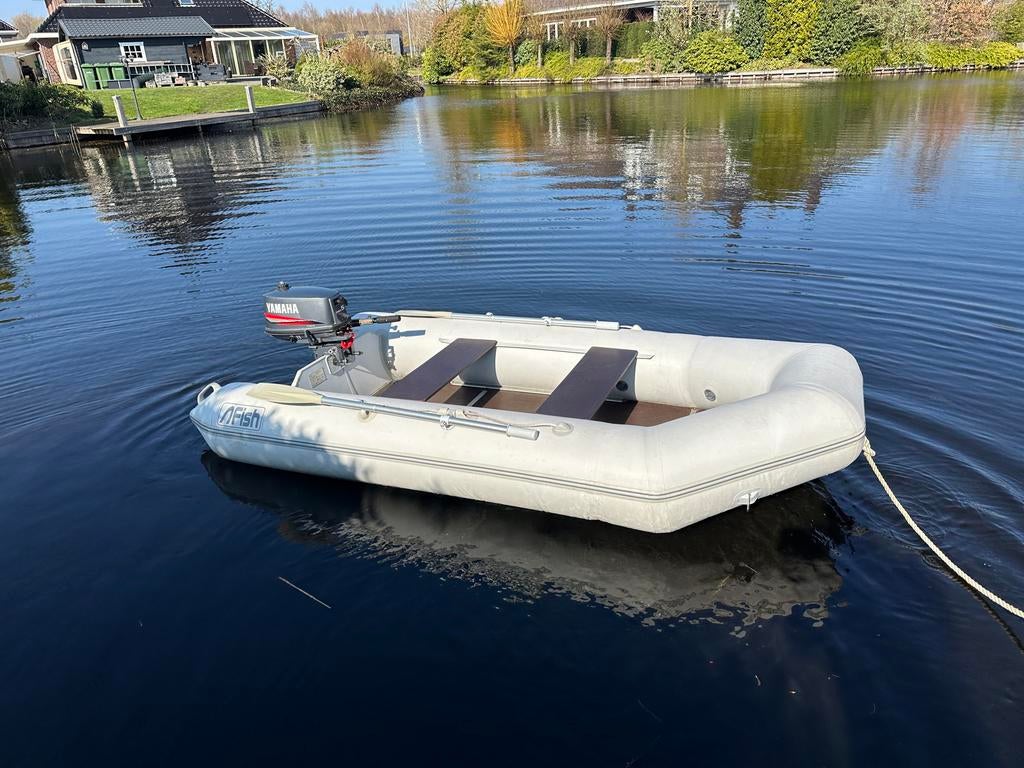 Set: Rubberboot en Yamaha 5pk motor, Ophalen, Yamaha, Zo goed als nieuw, Hout