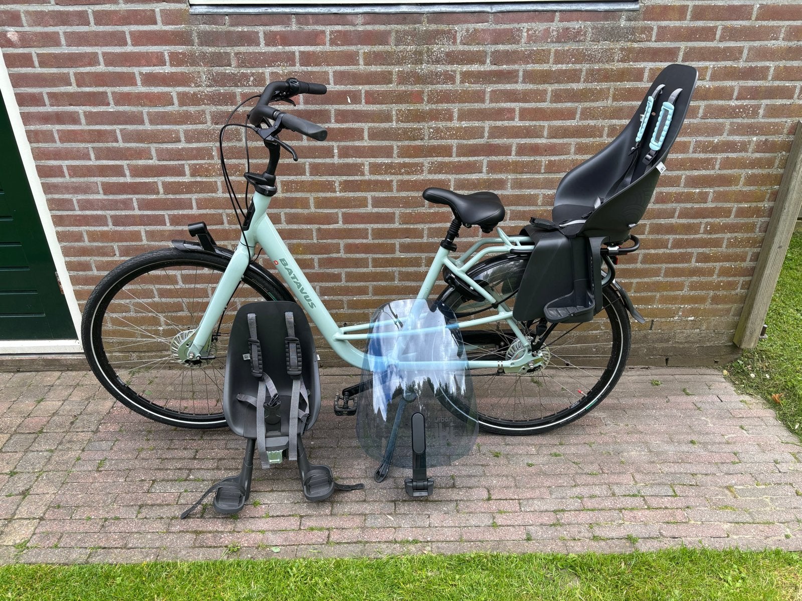 Batavus Mambo LX Moederfiets met 2 kinderzitjes, Ophalen, 2 zitjes, 53 tot 56 cm, Velgrem