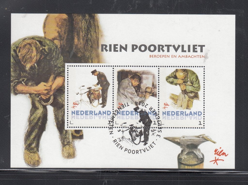 Persoonlijke Rien Poortvliet nr 3012-D-26 beroepen en ambach, Postzegels en Munten, Ophalen of Verzenden, Na 1940, Gestempeld