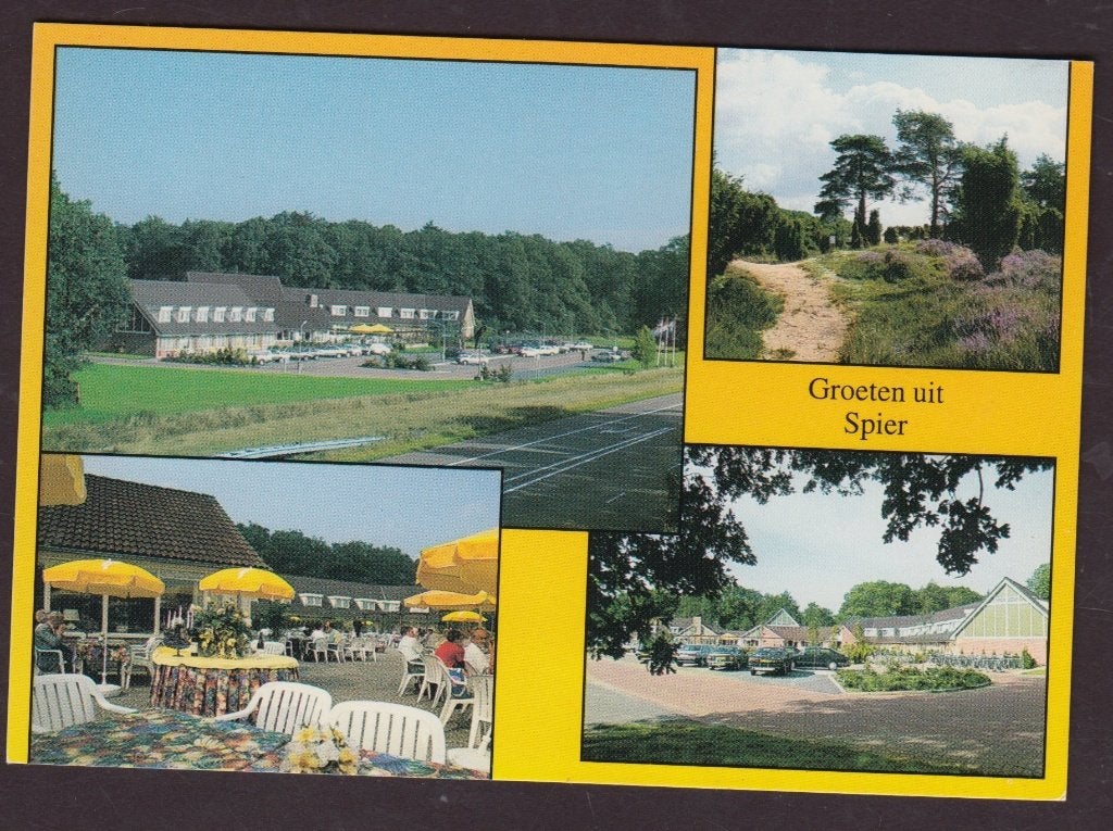 Spier Groeten 4 luik Reclame achterkant Van der Valk Hotel, Verzamelen, Ophalen of Verzenden, 1980 tot heden, Drenthe