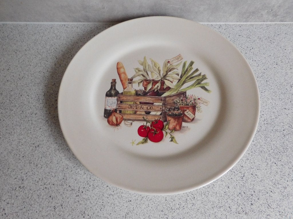 Bord 24 cm. Herb Garden Kruidentuin JET by ter Steege, Ophalen of Verzenden, Zo goed als nieuw, Bord(en), Overige stijlen
