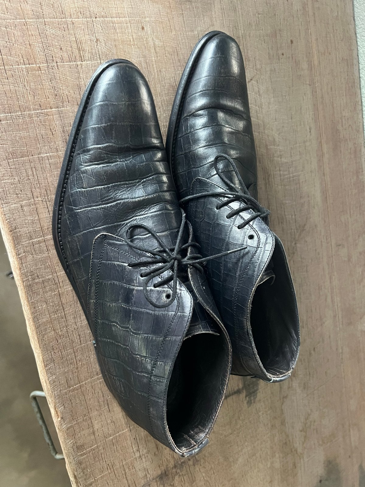Floris van Bommel Schoenen - Zwart Krokodillenprint, Ophalen of Verzenden, Gedragen, Zwart, Veterschoenen