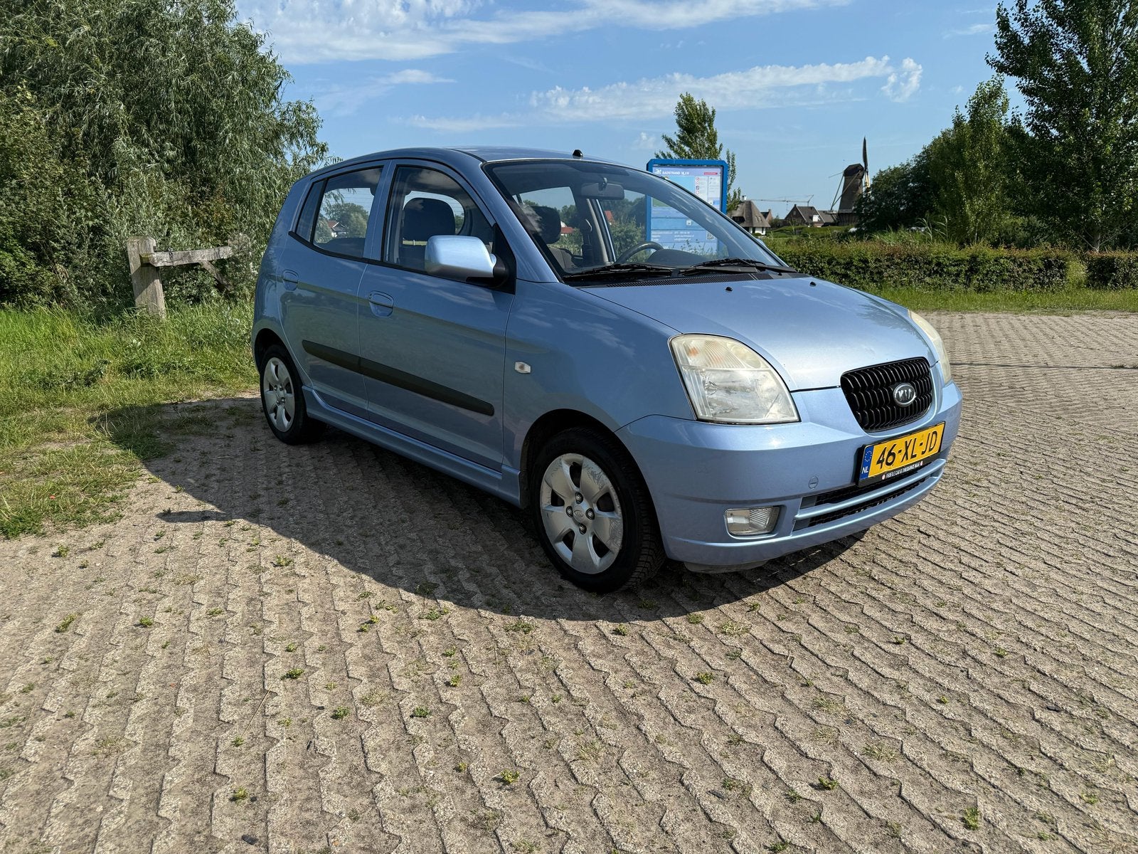 Kia Picanto LX 1.0 Light 5-Deurs Airco ABS dealer onderhoud, Auto's, Stof, 4 cilinders, Blauw, Handgeschakeld