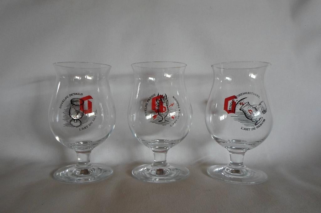 Duvel Glazen L´Art 3 Stuks, Ophalen of Verzenden, Zo goed als nieuw, Glas of Glazen, Duvel