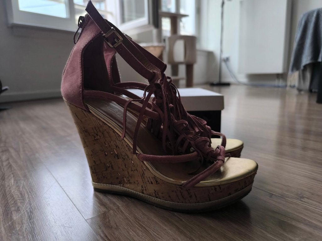 Sleehak schoenen maat 38, Roze, Gedragen, Sandalen of Muiltjes, Ophalen of Verzenden