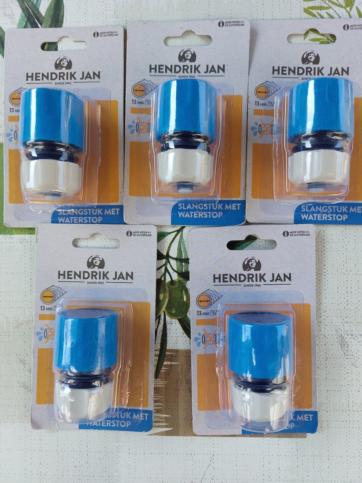 5 tuinslangkoppeling 1/2 met waterstop.., Tuin en Terras, Tuinslangen, Ophalen of Verzenden, Tuinslang