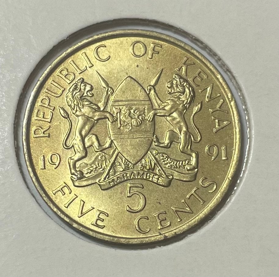 5 cent Kenia 1991, Ophalen of Verzenden, Overige landen