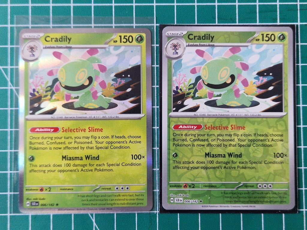 pokemon kaart, Cradily, #006/142, SCR, hollow en rev.holo, Ophalen of Verzenden