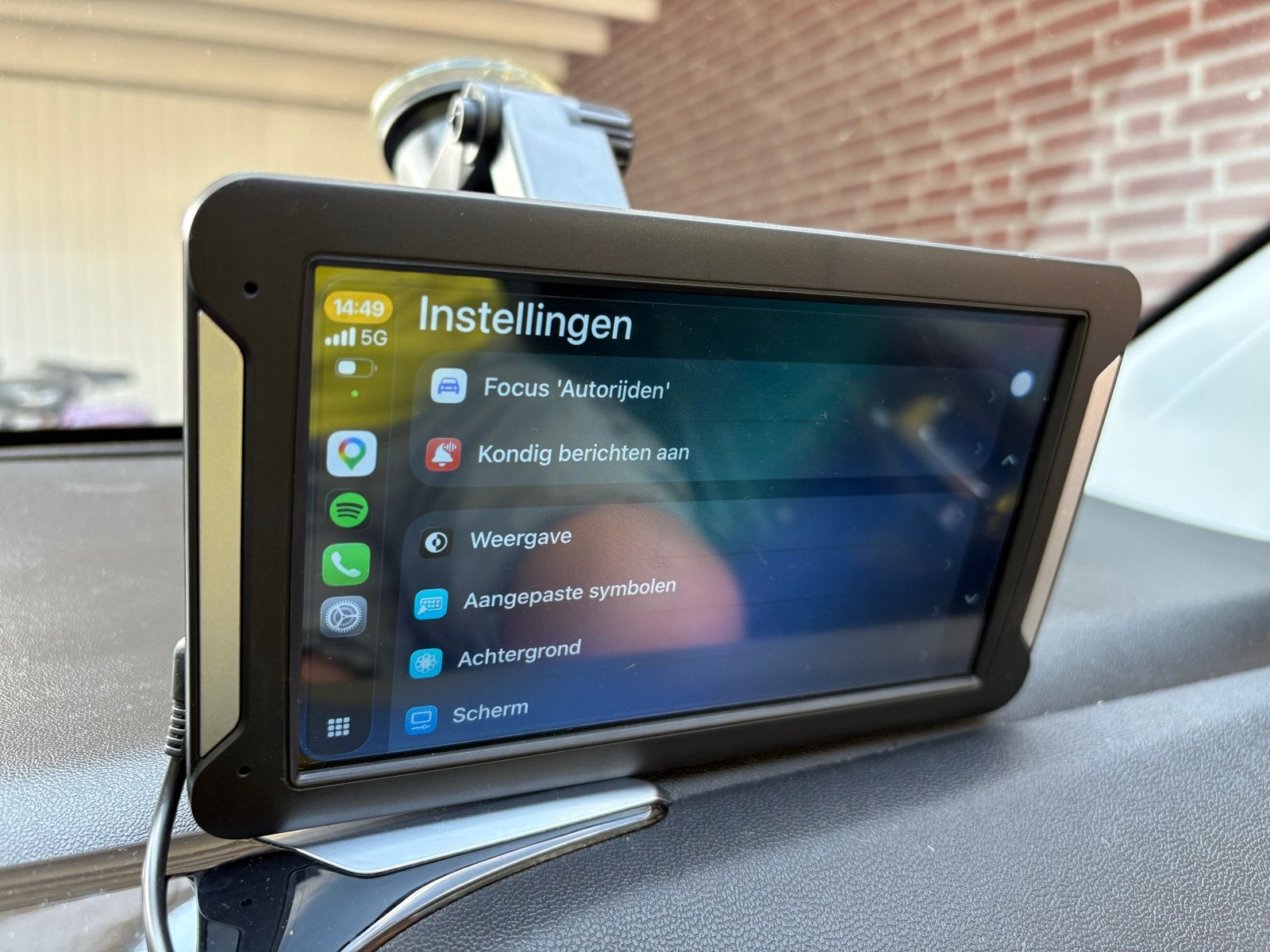 Draagbaar CarPlay/Android Auto Scherm met Accessoires, Ophalen, Zo goed als nieuw