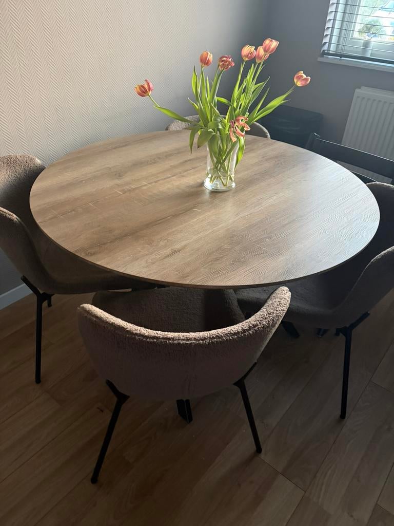 Ronde tafel 120 cm, Gebruikt, 100 tot 150 cm, Rond, Ophalen of Verzenden