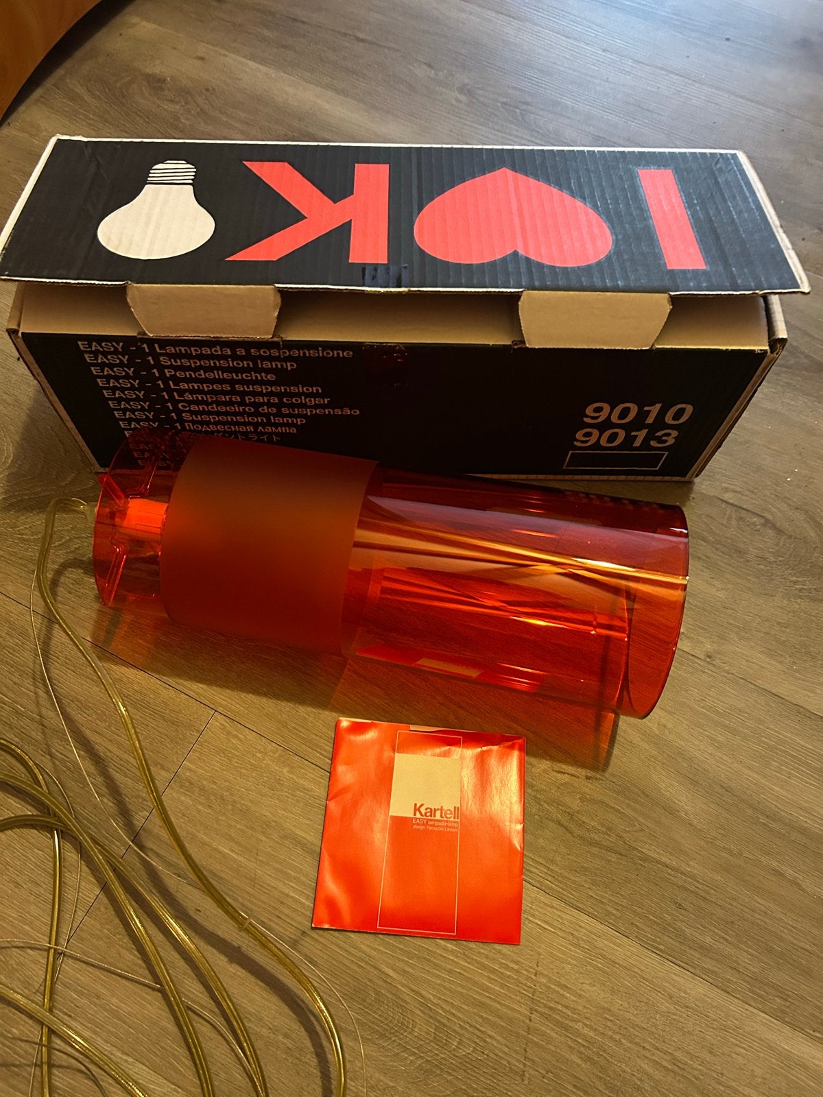 Kartell Easy Hanglamp Rood - Design Verlichting, Ophalen, Zo goed als nieuw, Kunststof, Overige fittingen
