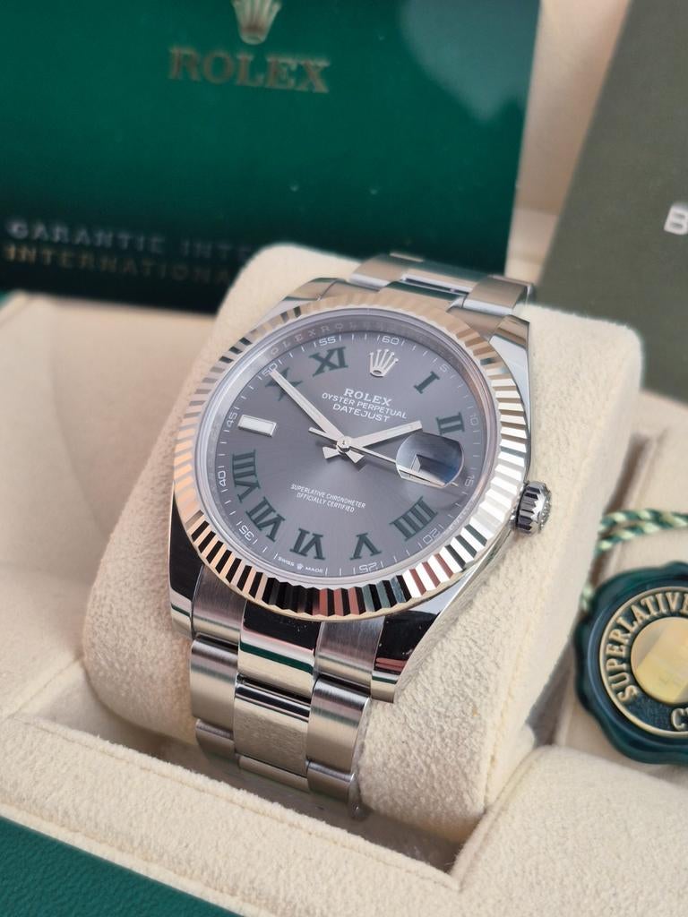 Rolex Datejust 126334 | Wimbledon dial, Ophalen of Verzenden, Zo goed als nieuw, Staal, Rolex