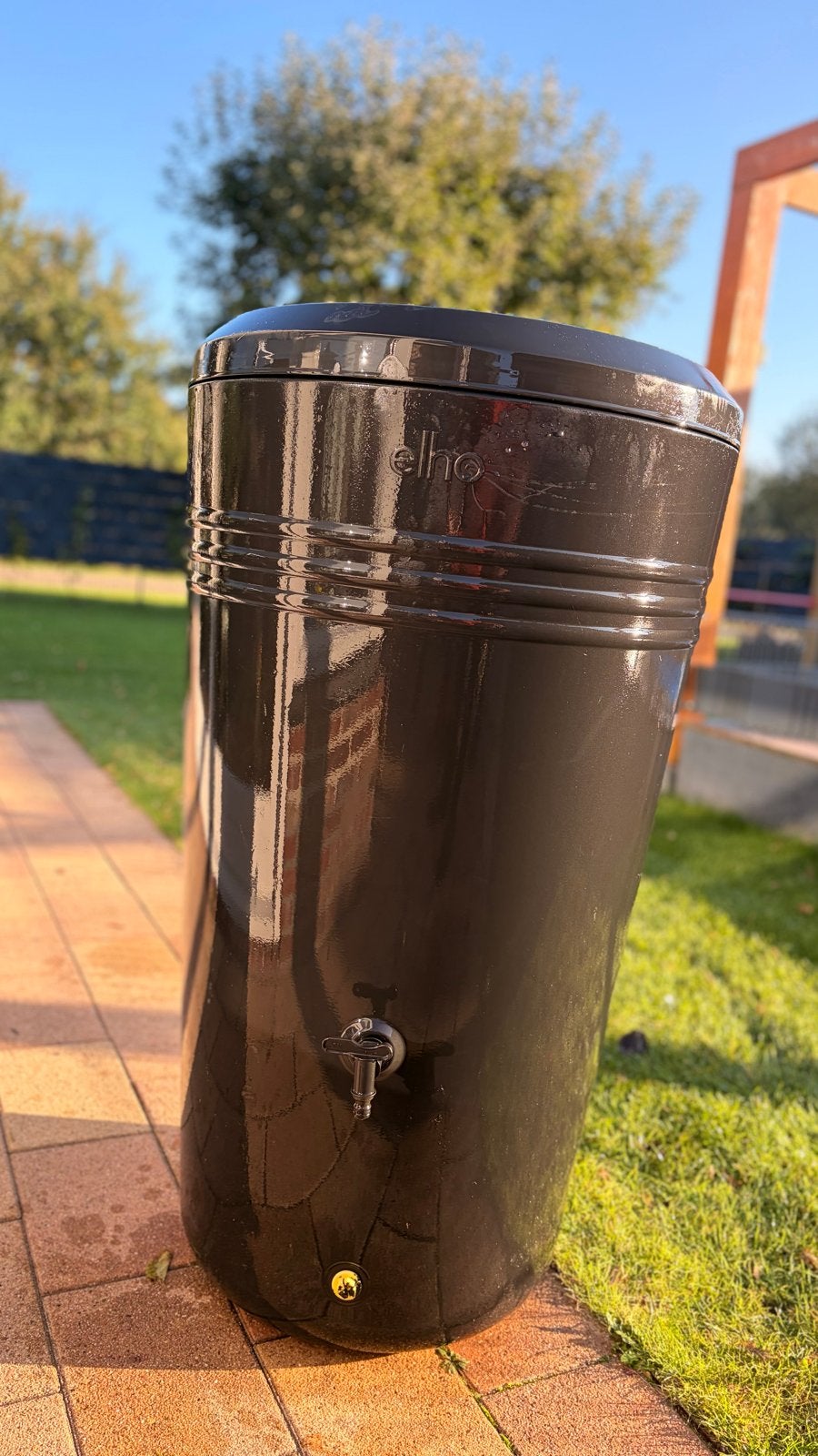 Elho Green Basics Regenton 200 liter met kraantje, Tuin en Terras, Kunststof, Met kraantje, 150 liter of meer, Ophalen of Verzenden