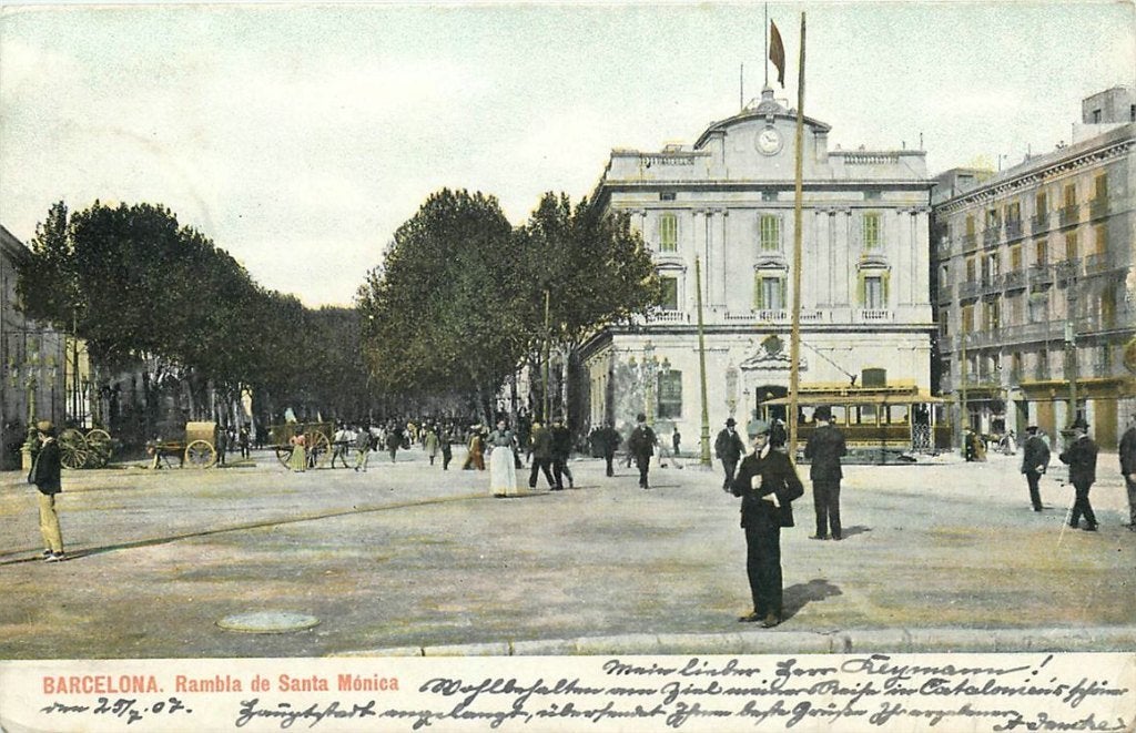 379-094-039 Barcelona Rambla de Santa Monica, Verzenden, Voor 1920, Spanje