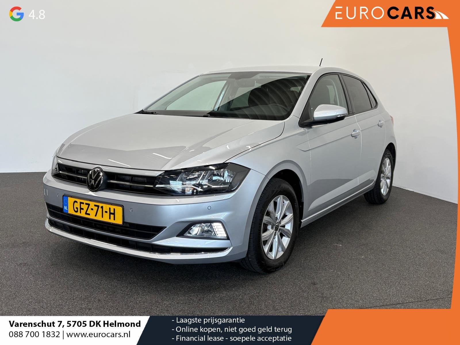 Volkswagen Polo 1.0 TSI 110pk DSG Highline Navigatie Apple C, Auto's, Stof, Gebruikt, Bedrijf, 600 kg