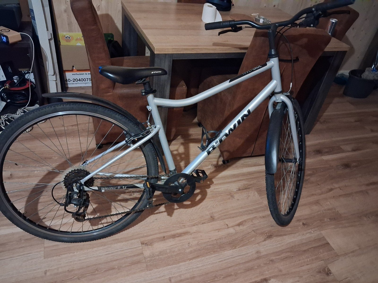 B-twin Riverside 120 zgan, Fietsen en Brommers, Gebruikt, Velgrem, Versnellingen, 49 tot 53 cm