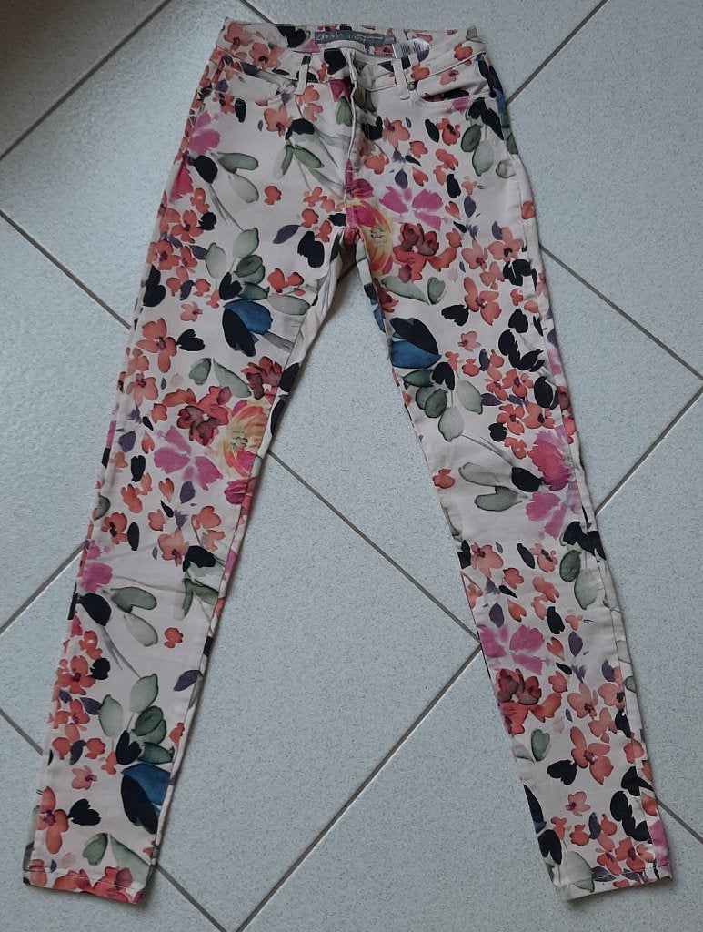 Geisha gebloemde stretch broek maat XS/34, Ophalen, Overige kleuren, Geisha, Zo goed als nieuw