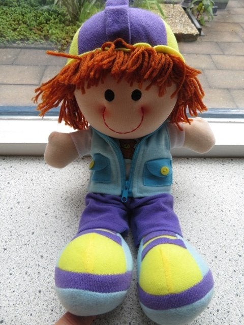 Zachte pop jongen jongenspop merk Lias Soft Dolls ca 38 cm, Overige typen, Ophalen of Verzenden, Zo goed als nieuw, Middelgroot (20 tot 80 cm)