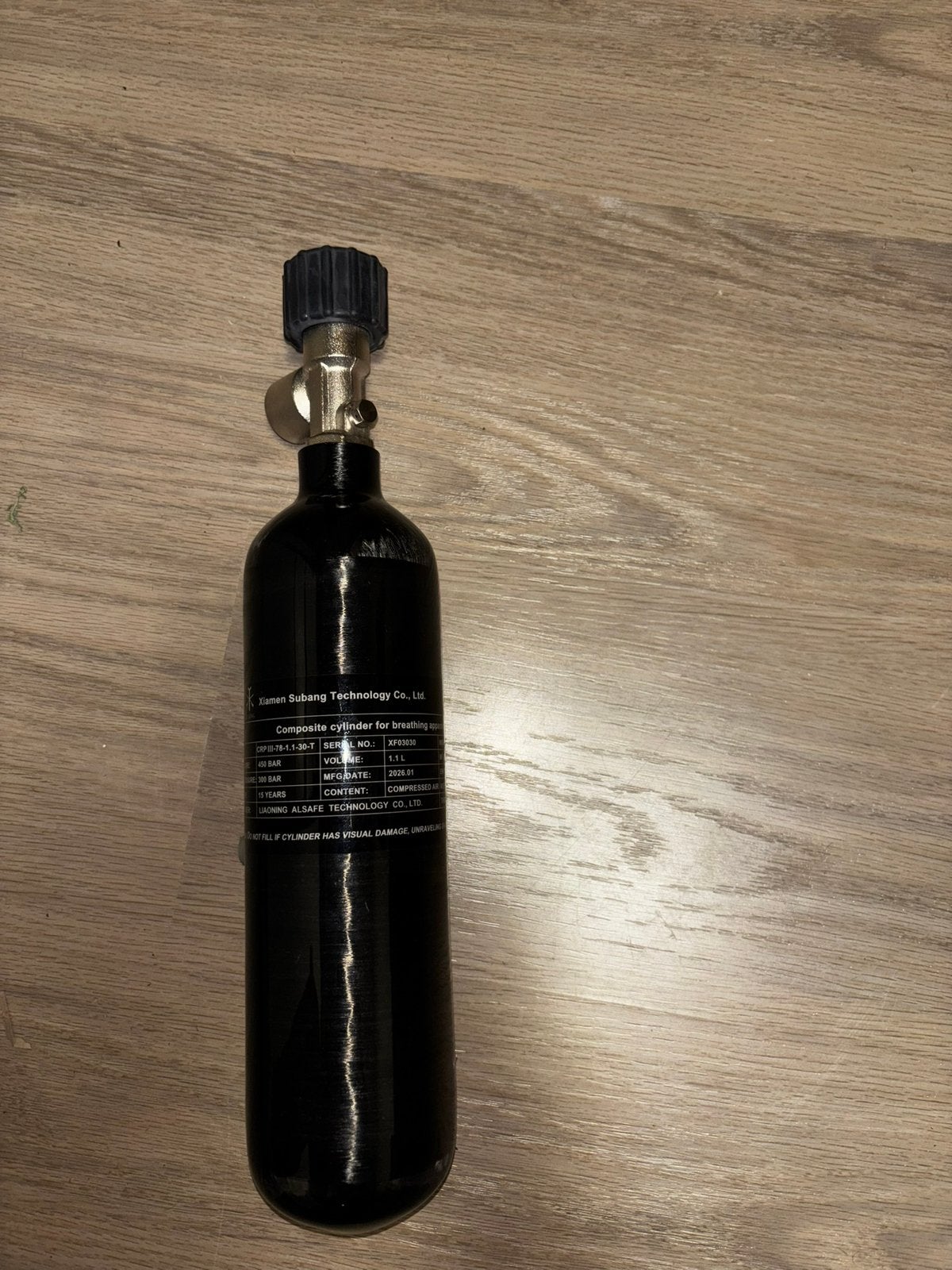 Vulfles PCP Luchtbuks - 1.1L carbon - 300 bar - Gekeurd!, Ophalen of Verzenden, Nieuw