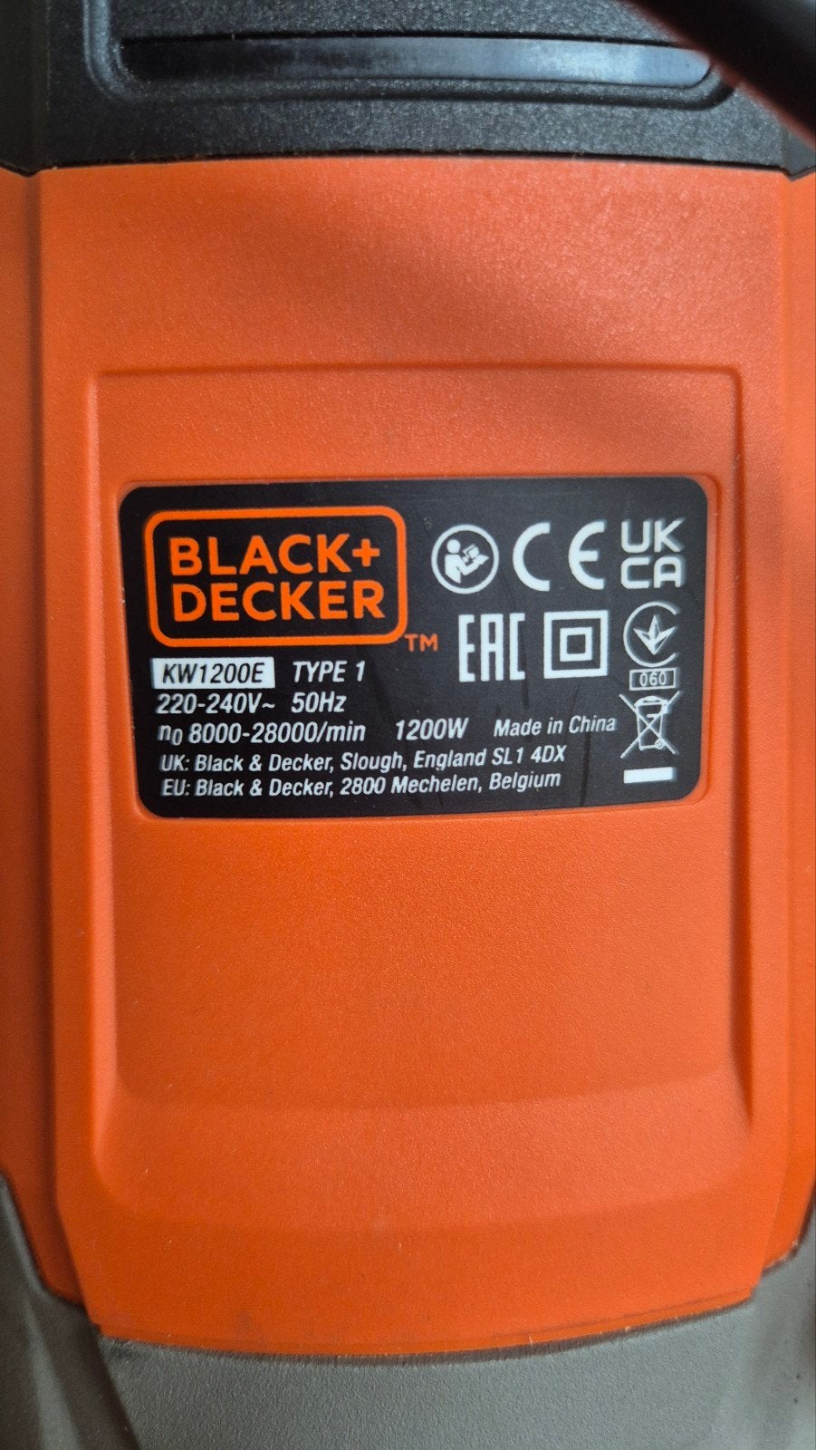 Black+Decker KW1200E Bovenfrees met accessoires, Ophalen, Gebruikt, Black+Decker, Bovenfrees