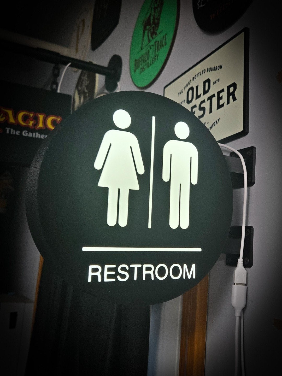 Verlicht Restroom/Toiletbord - Unisex Design, Ophalen of Verzenden