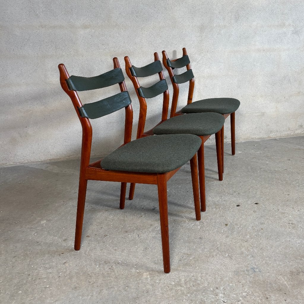 3x Helge Sibast Eetkamerstoelen — Sibast Møbler 1957, Huis en Inrichting, Stoelen, Gebruikt, Overige kleuren, Drie, Ophalen of Verzenden