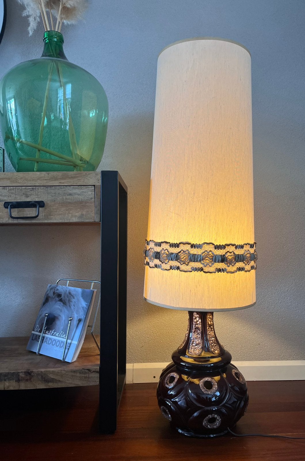 Grote West Germany vintage keramische fat lava vloerlamp, Ophalen of Verzenden, Keramiek, Vintage