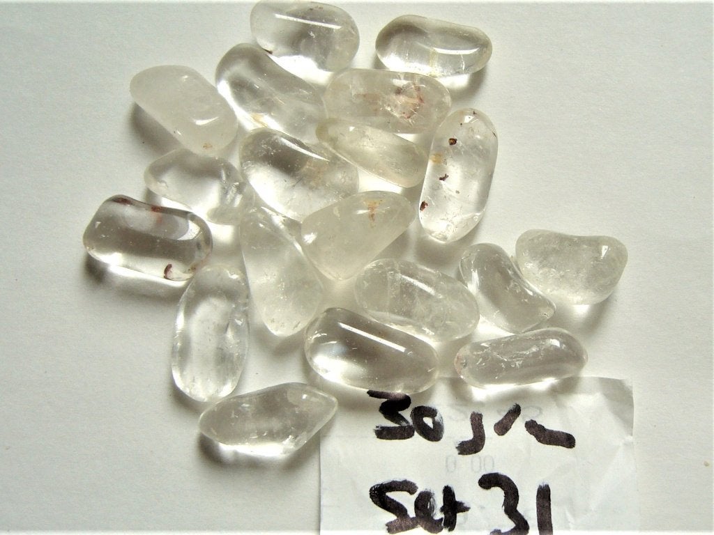 bergkristal foto1 = 1,50 trommelstenen 30g of 1 trommelsteen, Ophalen of Verzenden, Mineraal