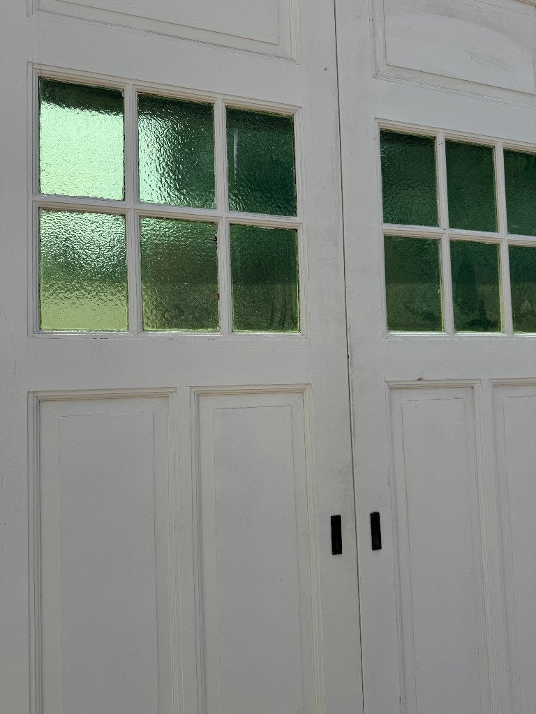 Set schuif / en-suite deuren met groen glas 270x167cm., Antiek en Kunst, Curiosa en Brocante, Ophalen