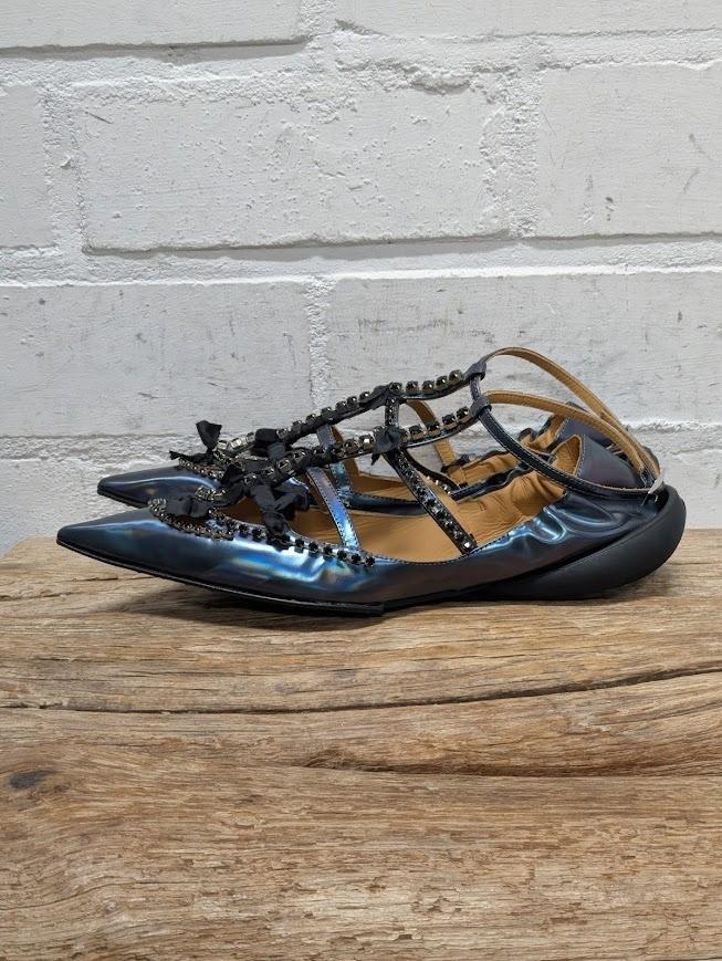 13 09 SR - Leren designer ballerina maat 41 - Nieuw €790, 13 09 SR, Blauw, Nieuw, X