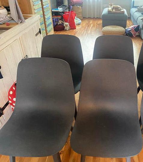 IKEA Odger stoelen, 4 stuks, Ophalen, Kunststof, Gebruikt, Grijs