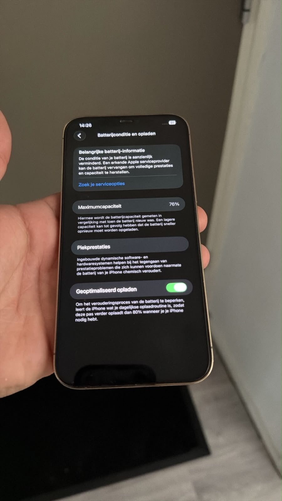 iPhone 12 Pro Max 128GB Goud - Batterij 76%, Telecommunicatie, Mobiele telefoons | Apple iPhone, Ophalen, IPhone 12 Pro Max, 76 %