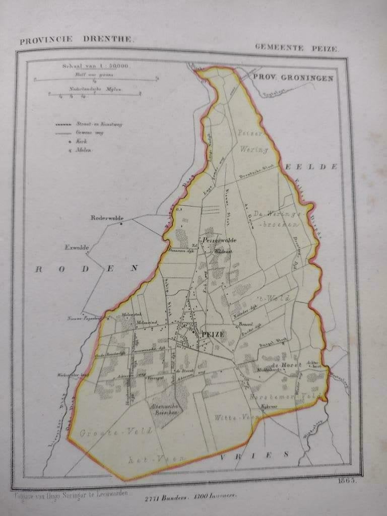 21 / Peize/ Horst / Peizerwolde / Litho 1865  Kuyper  DR, Ophalen of Verzenden
