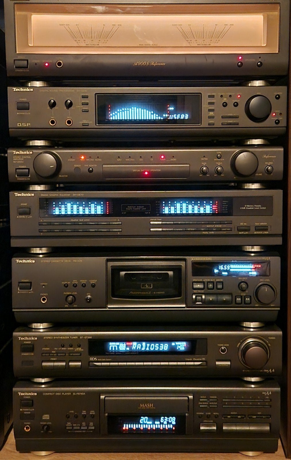 Technics Stereo Toren AA class, Gebruikt, Tuner of Radio, Losse componenten, Ophalen