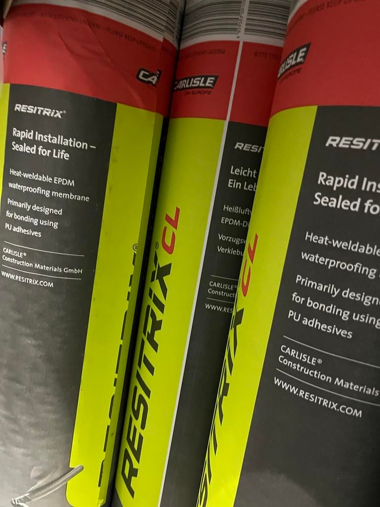 Resitrix CL Classic EPDM dakbedekking 10x1m - 79 rollen, Kunststof, Zwart, Nieuw, Ophalen of Verzenden