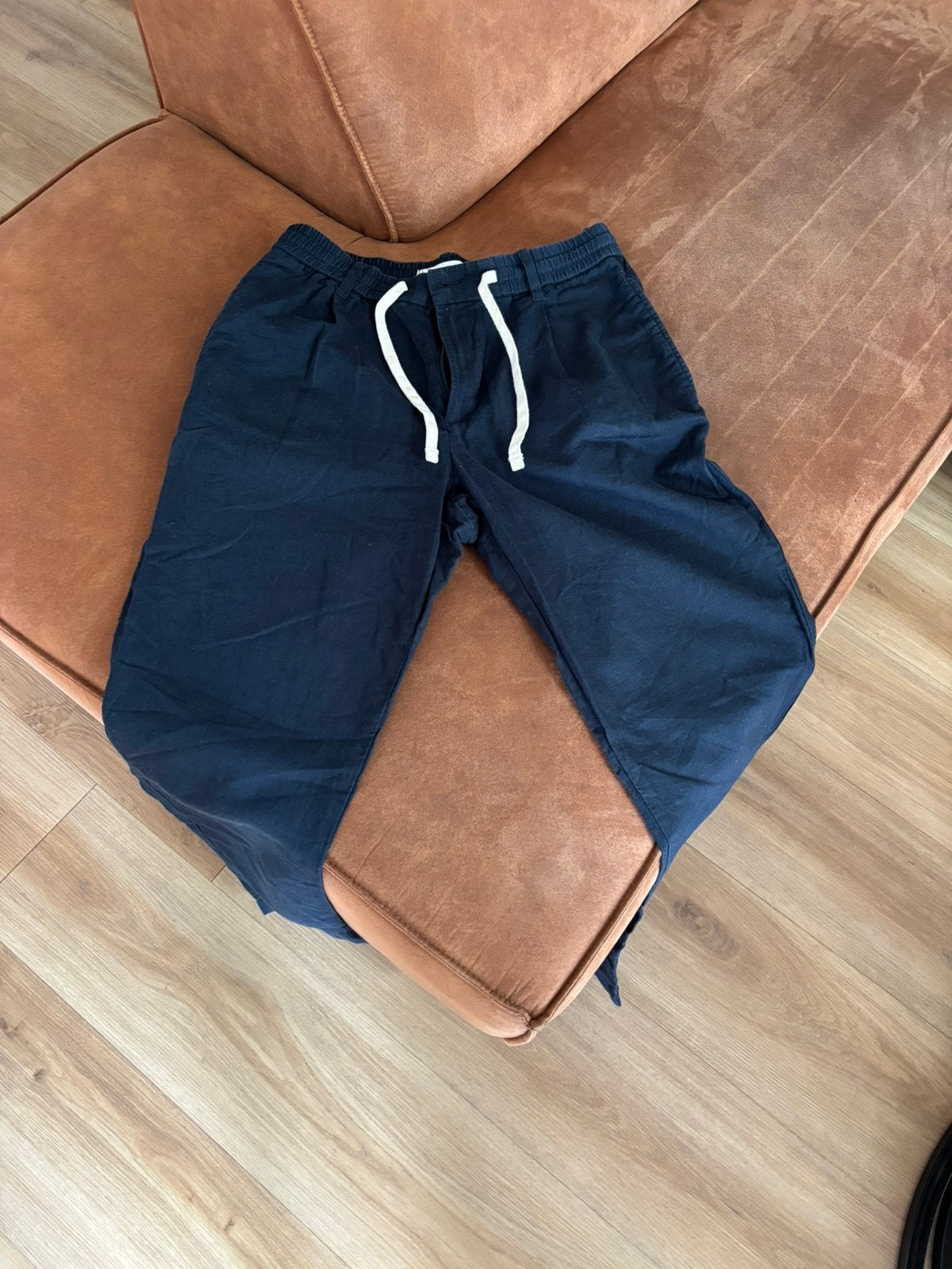 Linnen broek Mango S, Ophalen of Verzenden, Zo goed als nieuw, Maat 46 (S) of kleiner, Blauw