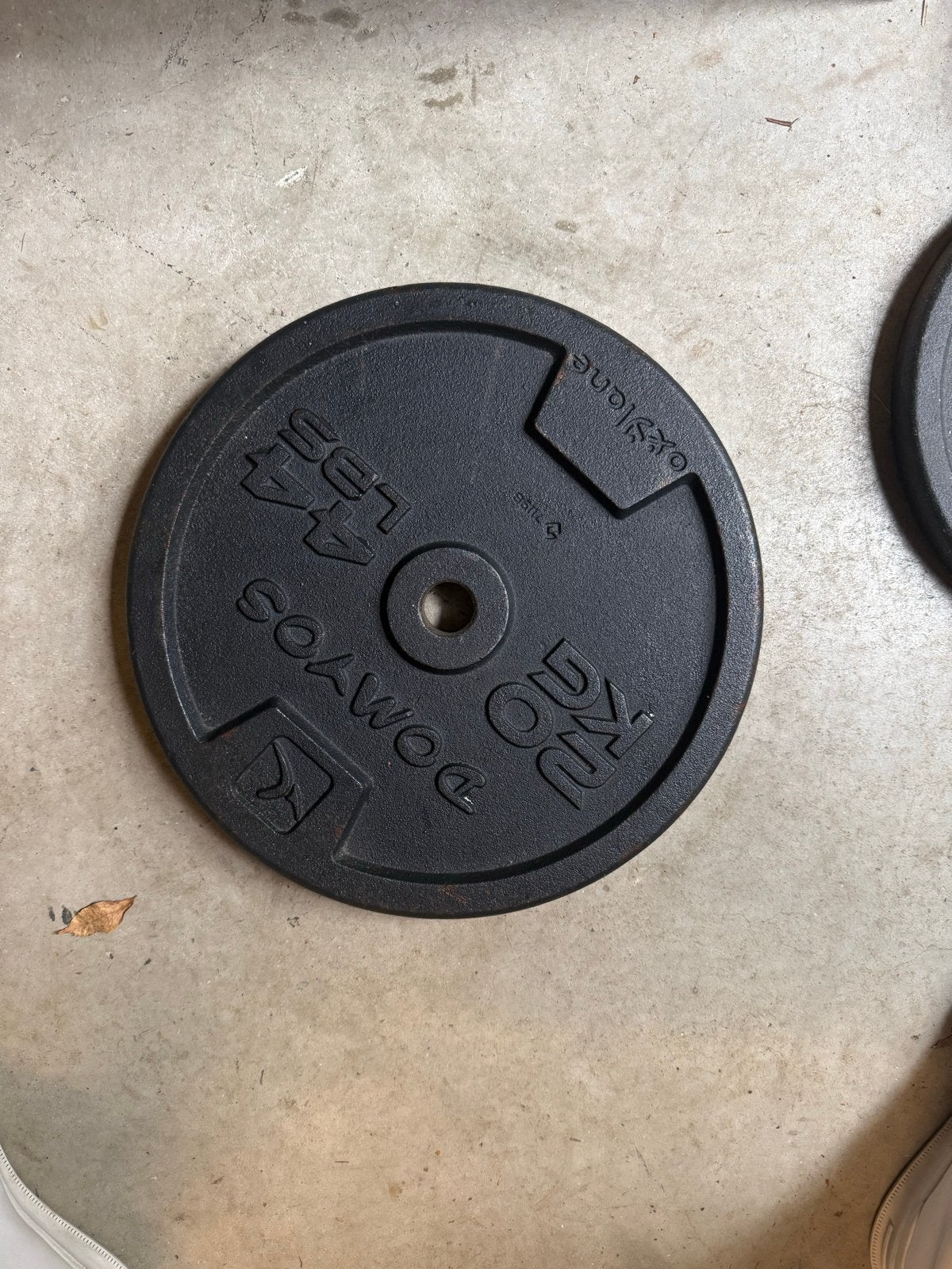2x 20kg Domyos Halterschijven - Zwart, Sport en Fitness, Ophalen of Verzenden, Gebruikt, Armen, Halterschijven