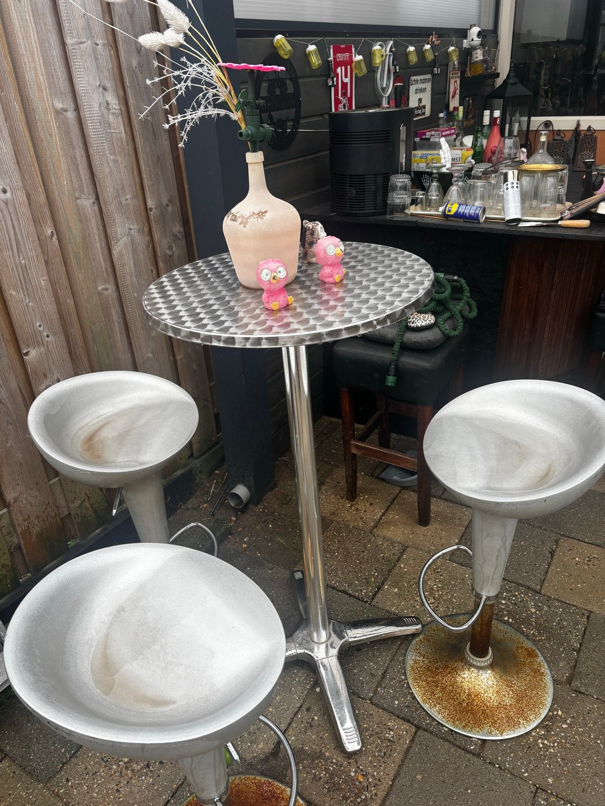 Barset met 3 verstelbare krukken, Ophalen, Gebruikt, In hoogte verstelbaar, 90 cm of meer
