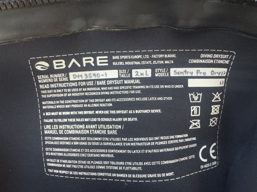 Droogpak Bare Sentry Pro, Watersport en Boten, Ophalen of Verzenden, Zo goed als nieuw, Duikpak