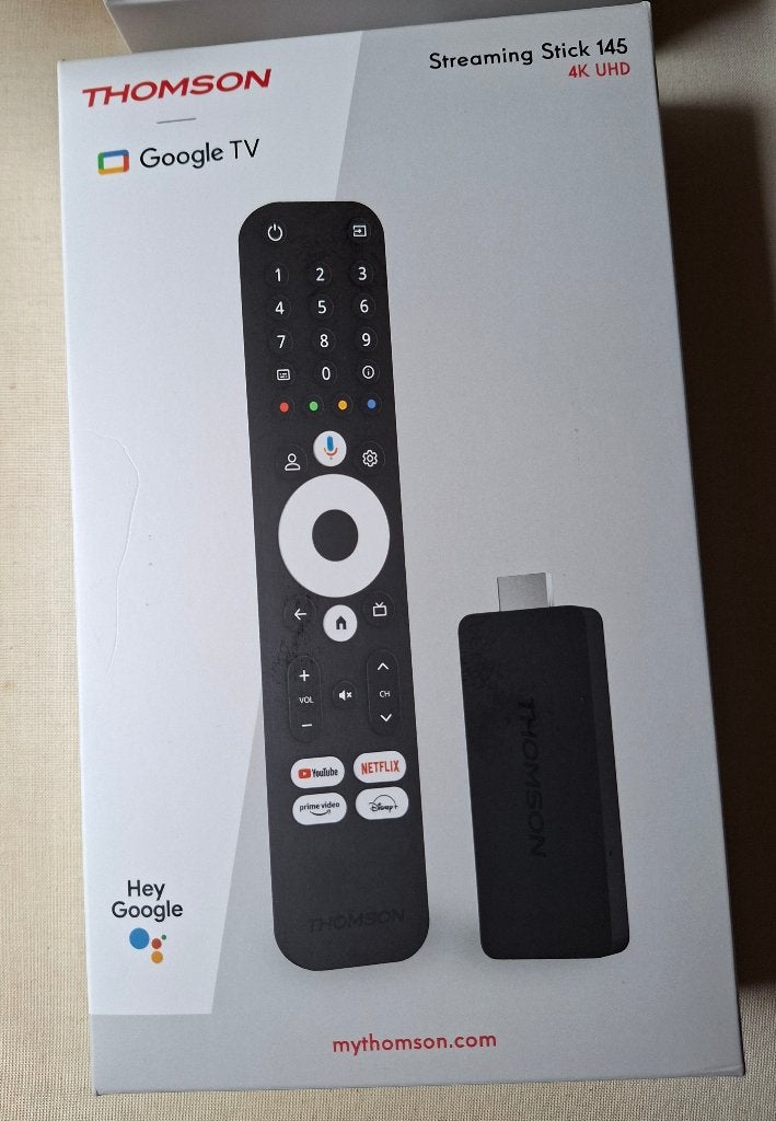 Thomson Streaming Stick 145 4K UHD  (Google 2026), Ophalen, Nieuw, Minder dan 500 GB